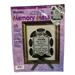Vintage NEW Bucilla To My Mother Memory Mats Counted Cross Stitch 42783